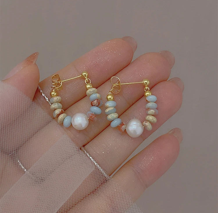 Beaded Pearl Earrings