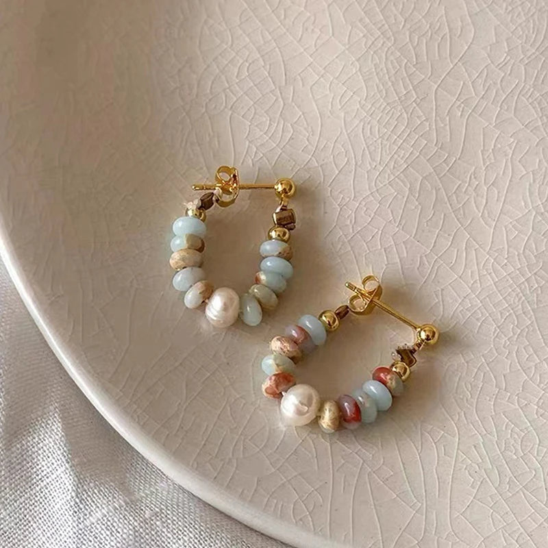 Beaded Pearl Earrings