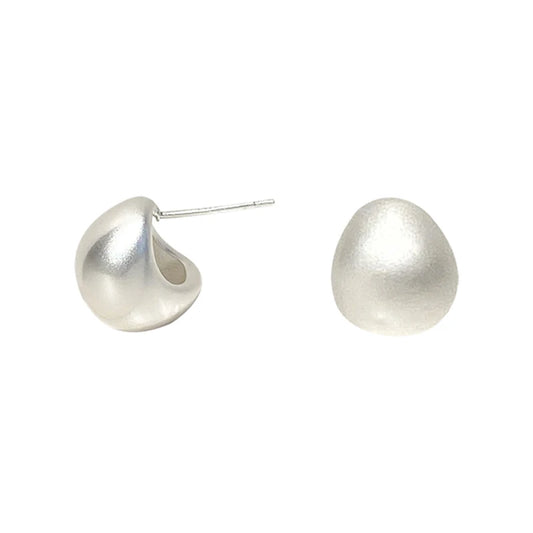 Matte Brushed Drop Shaped Earrings